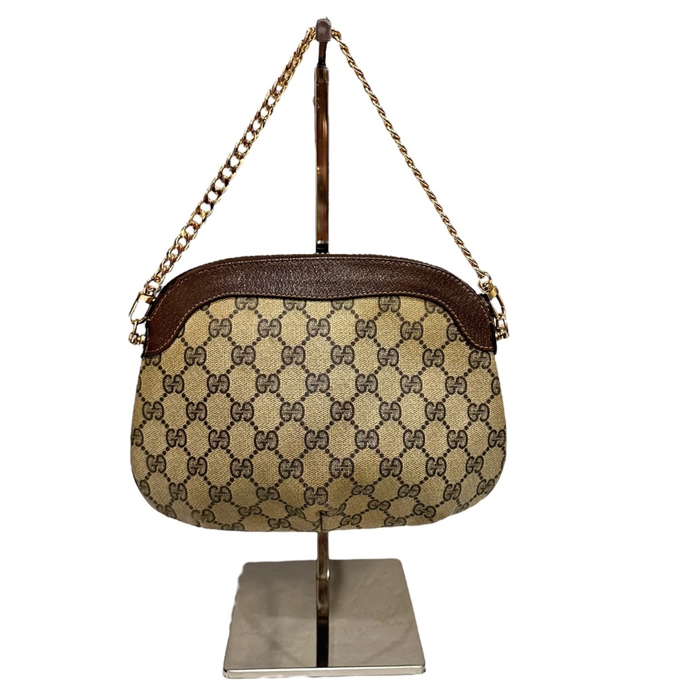 Gucci Beige GG Supreme Crossbody Bag with Green-Red Strap - Picture 4 of 11